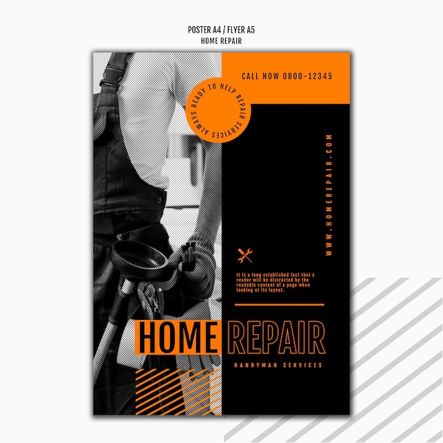 Vertical flyer for house repair company