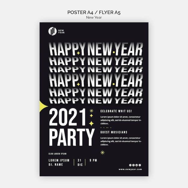 Vertical flyer for new year party