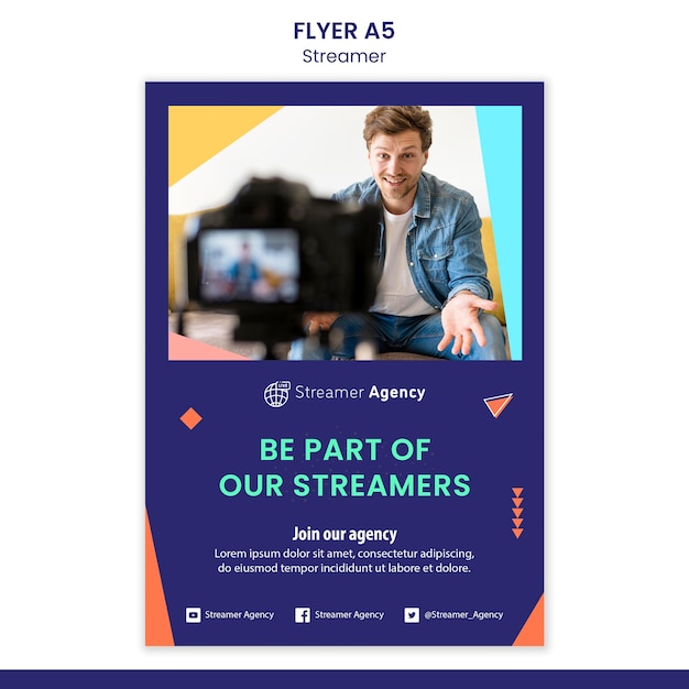 Free PSD vertical flyer for streaming online content