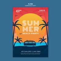 Free PSD vertical flyer for summer beach party