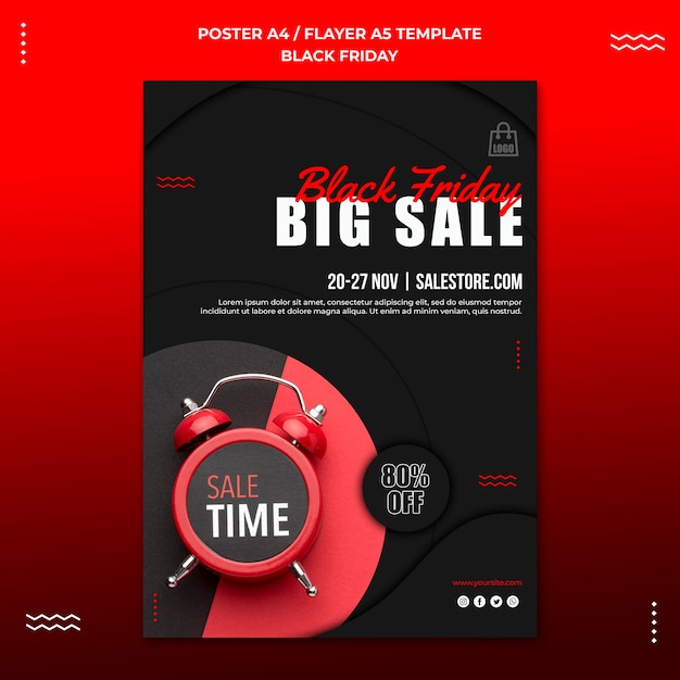 Free PSD vertical flyer template for black friday sale