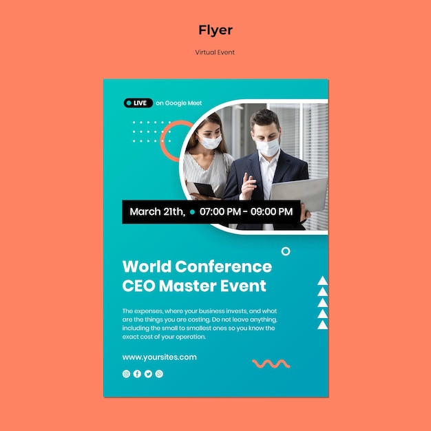 Vertical flyer template for ceo master event conference