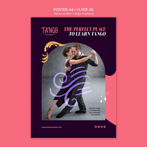 Free PSD vertical flyer template for dance studio classes