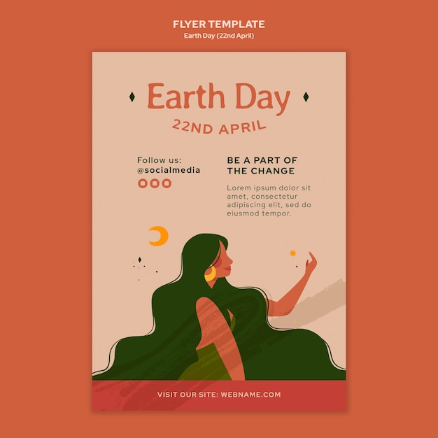 Free PSD vertical flyer template for earth day