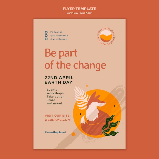 Free PSD vertical flyer template for earth day