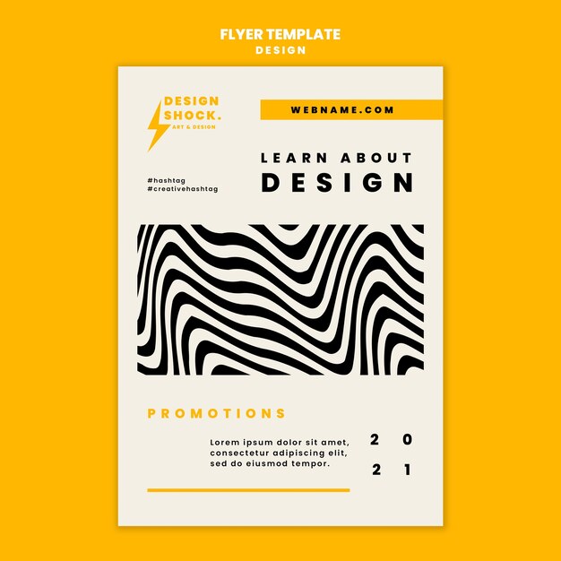 Vertical flyer template for graphic design courses