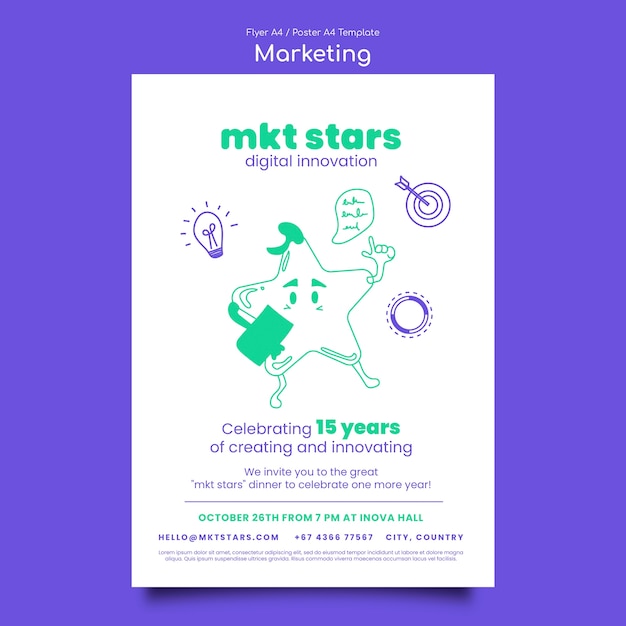 Vertical Flyer Template for Marketing Company – Free Download