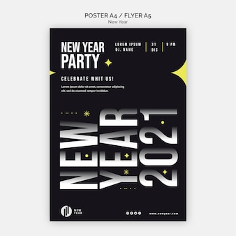 Vertical flyer template for new year party