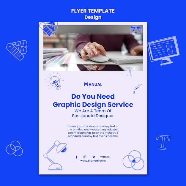 Free PSD vertical flyer template for occupation