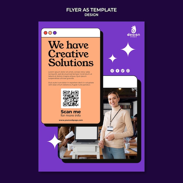 Vertical Flyer Template for Occupation: Free PSD for Download