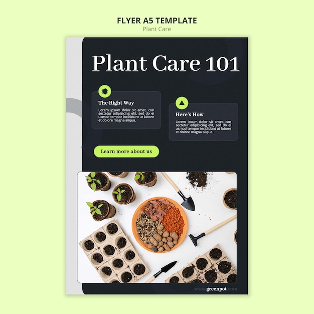 Free PSD vertical flyer template for plant care