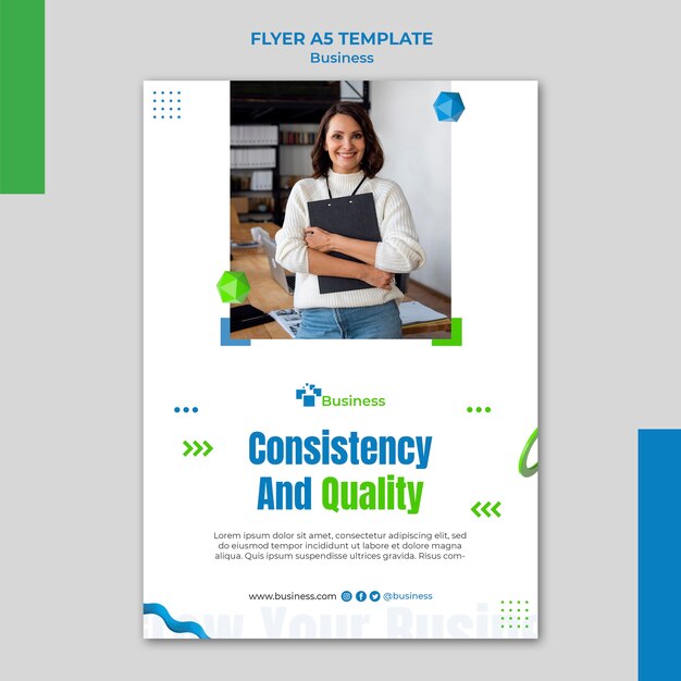 Vertical flyer template for professional business growth