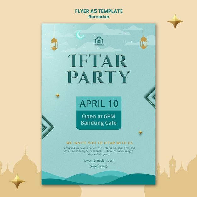 Vertical flyer template for ramadan celebration