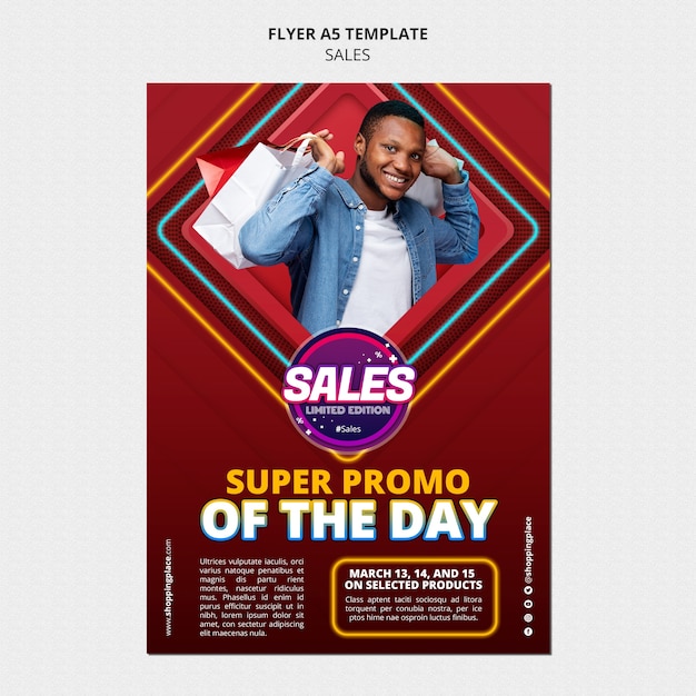 Free PSD vertical flyer template for sales