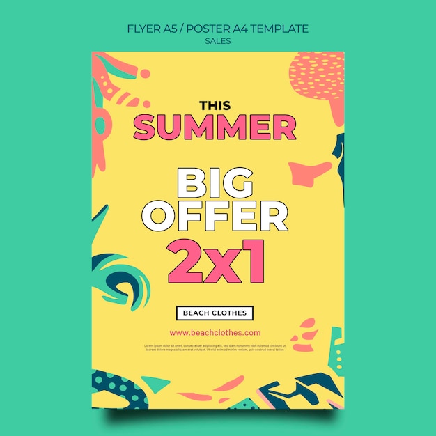 Free PSD vertical flyer template for summer sale