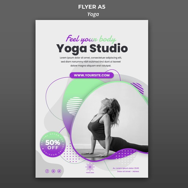 vertical flyer template for yoga lessons