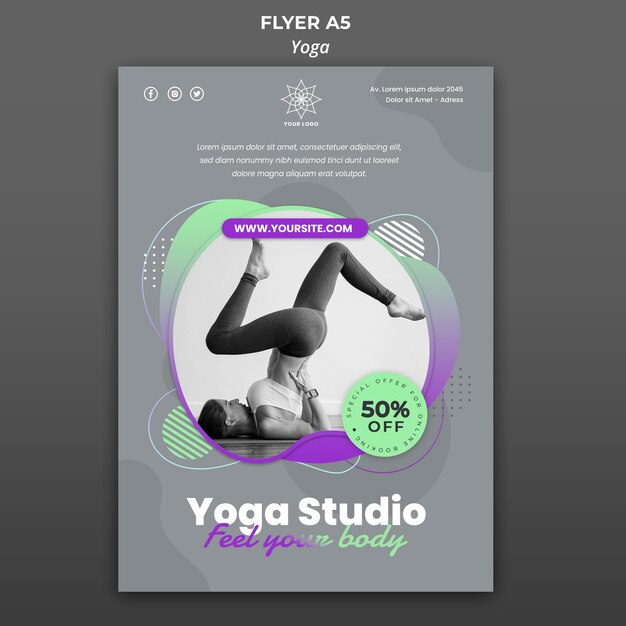 vertical flyer for yoga lessons