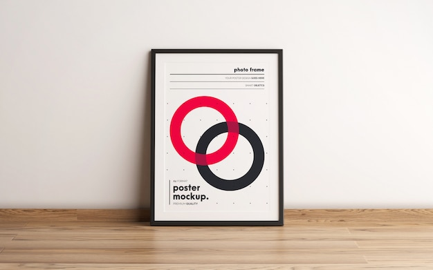 Vertical framed poster template mockup
