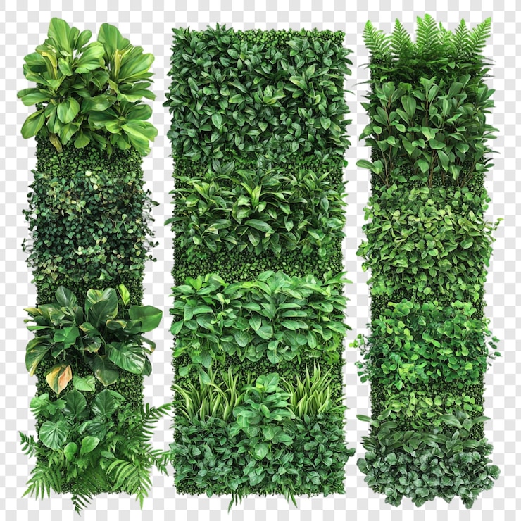 Free PSD vertical greenery panels lush green artificial plants for interior decor