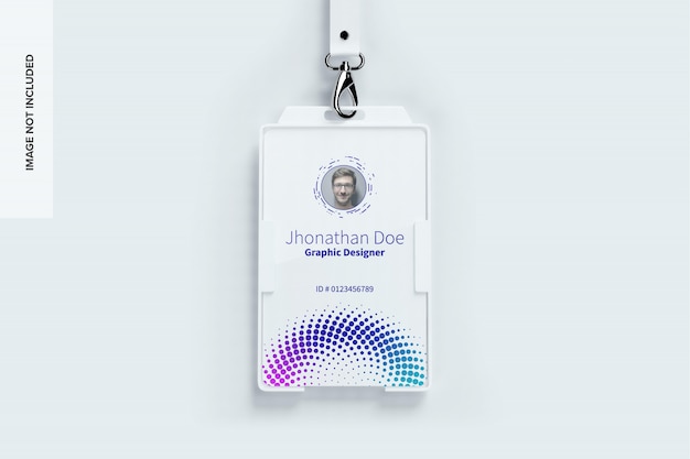 Vertical id card mockup