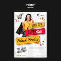 Free PSD vertical poster for black friday sale