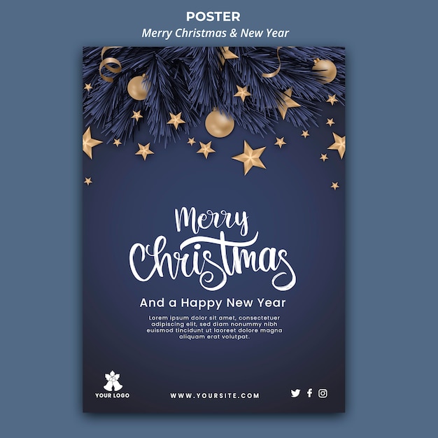 Vertical poster for christmas and new year