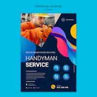 Free PSD vertical poster for company offering handyman services