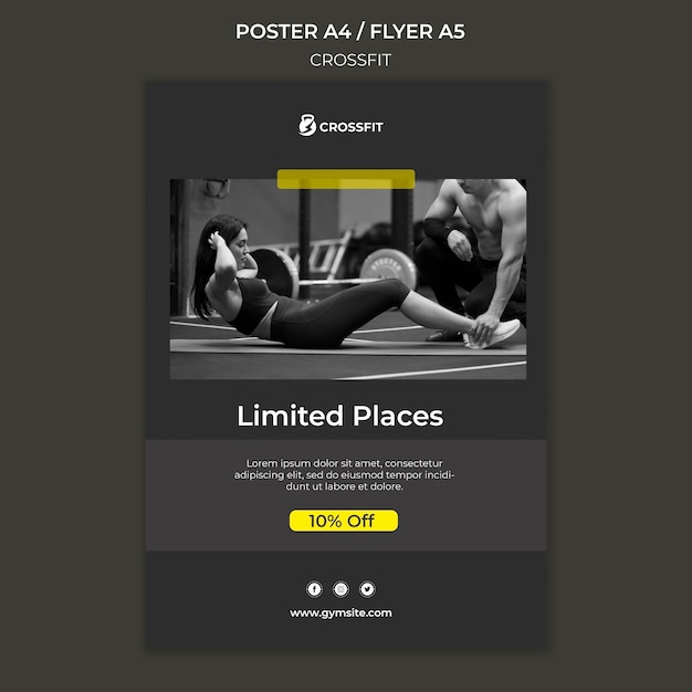 Vertical Poster for Crossfit Exercise – Free PSD Download