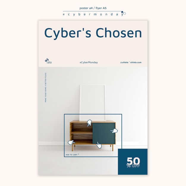 Poster verticale per lo shopping del cyber lunedì