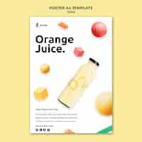 Free PSD vertical poster for fruit juice in glass bottle