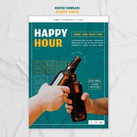 Vertical poster for happy hour