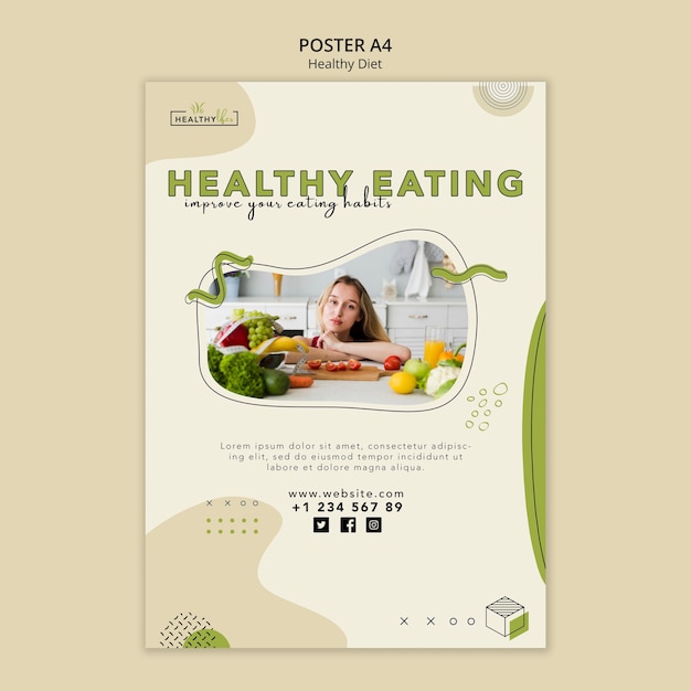 Vertical poster for healthy nutrition