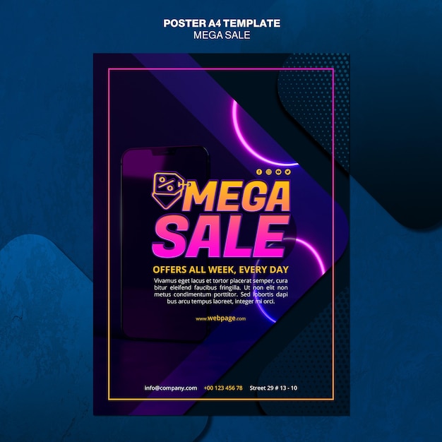 Free PSD vertical poster for mega sale