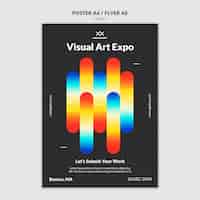 Free PSD vertical poster for modern art exposition