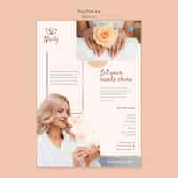 Free PSD vertical poster for nail salon