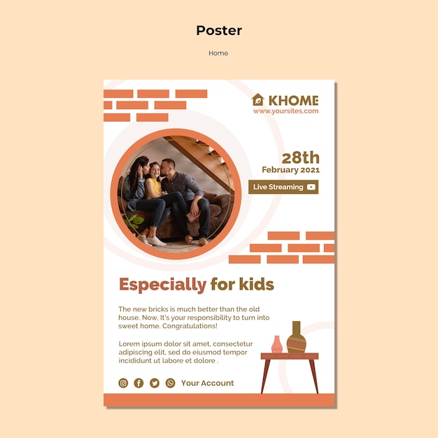 Vertical poster for new family home