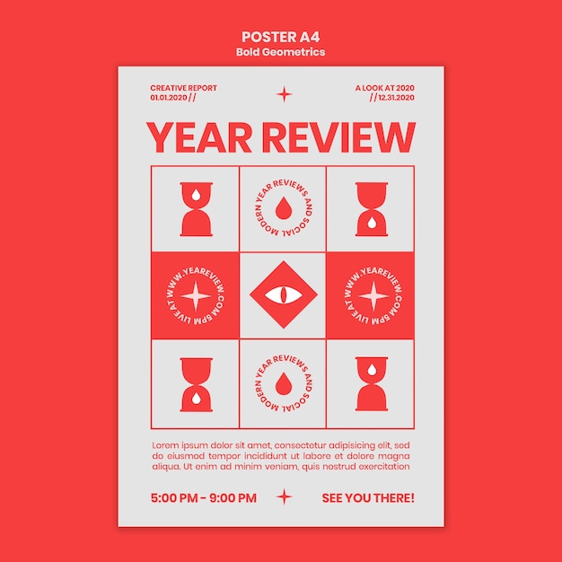 Vertical poster for new year review and trends