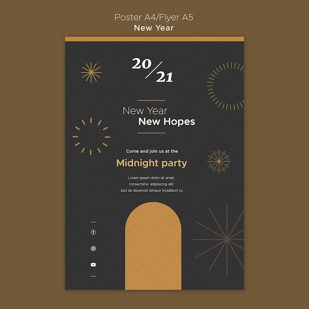 Vertical poster for new year's midnight party