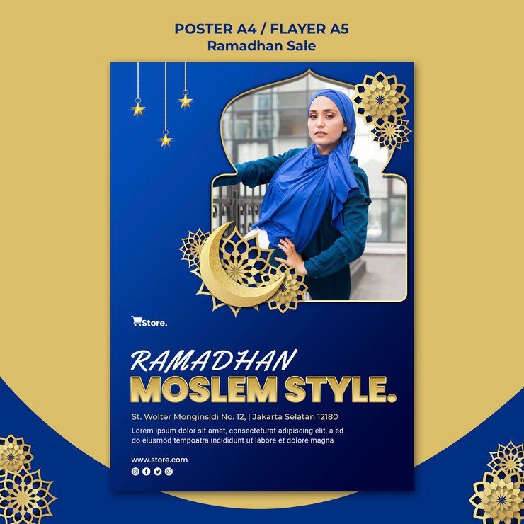 Free PSD vertical poster for ramadan sale