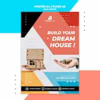 Free PSD vertical poster for real estate company