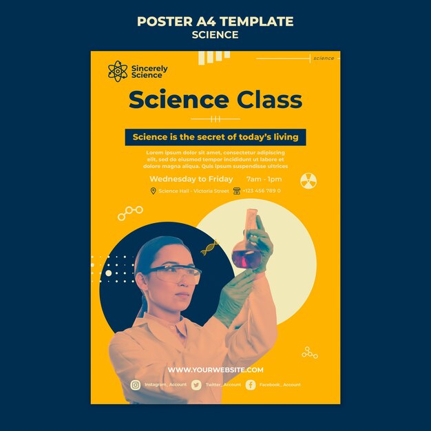 Poster verticale per lezione di scienze