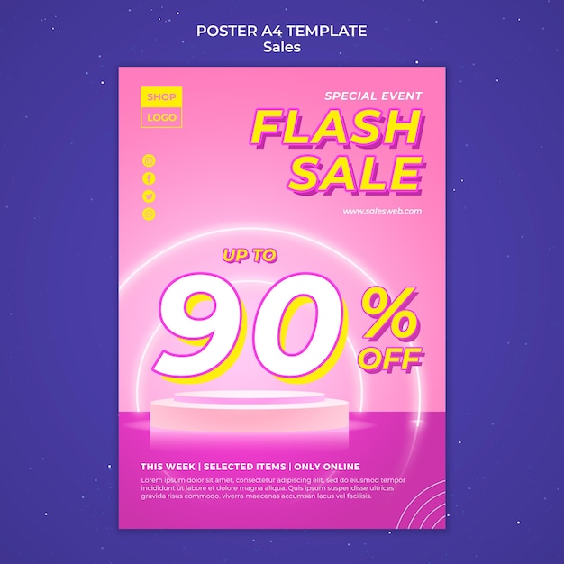 PSD gratuito poster verticale per super vendita