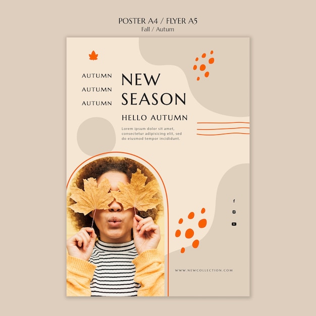 Free PSD vertical poster template for autumn sale