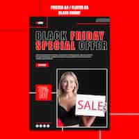 Free PSD vertical poster template for black friday shopping