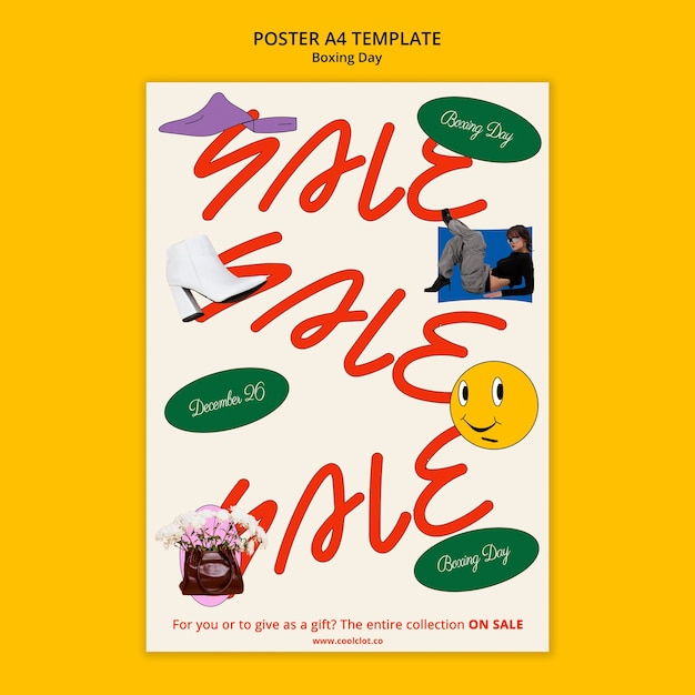 Vertical poster template for boxing day sales