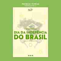 Free PSD vertical poster template for brazil independence day celebration