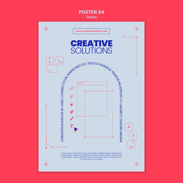 Modello di poster verticale per soluzioni aziendali creative