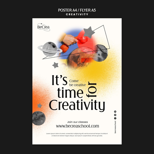 Free PSD vertical poster template for creativity