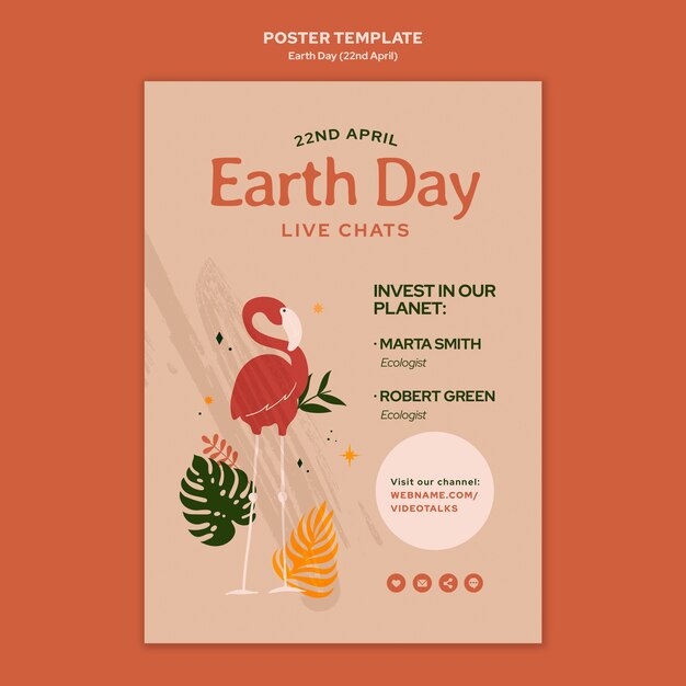 Vertical poster template for earth day