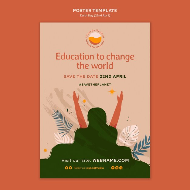 Vertical poster template for earth day